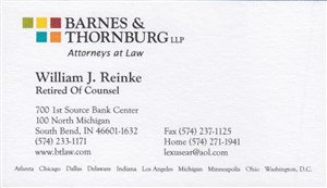 William Reinke business card